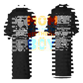 Cute Mom Of The Birthday Boy Matching Blue Orange Party T-Shirt | Seseable UK