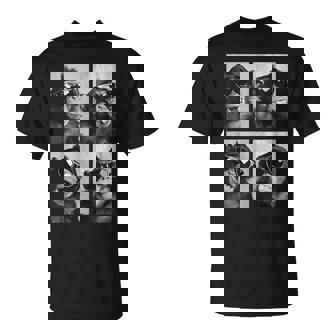 Cute Monkeys With Sunglasses Cool Chimpanzees Photo Booth T-Shirt - Monsterry