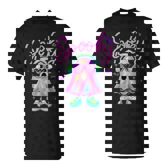 Cute Neon-Style Ghost Halloween Spooky Season T-Shirt | Mazezy