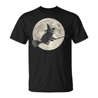 Cute Pug Ghost Witch Dog Lover Halloween Moon T-Shirt - Thegiftio UK