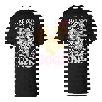 Cute Puppy Heart Just A Girl Who Loves Dogs T-Shirt | Mazezy