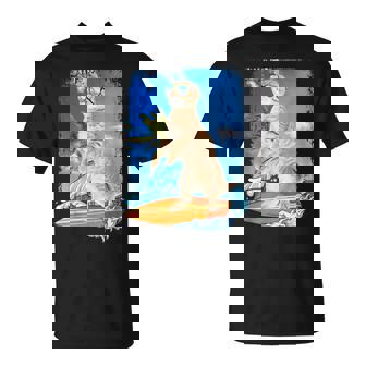 Cute Surfing Hawaiian Cat Lover Surfer Beach Summer Vacation Men Women Girls Kids T-Shirt | Mazezy