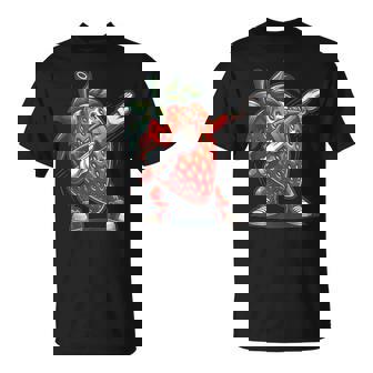 Dab Strawberry Dancing Dabbing Strawberry Fruit T-Shirt - Thegiftio