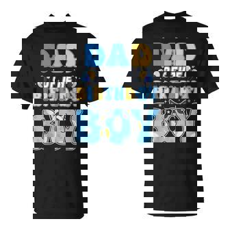 Dad Of The Birthday Boy Family Blue Dog Birthday Party T-Shirt - Monsterry