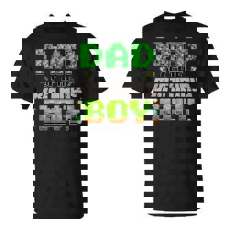 Dad Of The Birthday Boy Family Gaming Pixel Birthday Party T-Shirt | Seseable UK