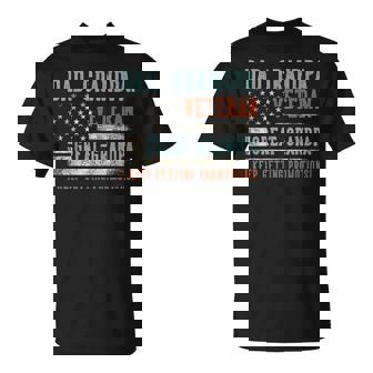 Dad Grandpa Veteran Great Grandpa Usa Flag Papa Father's Day T-Shirt | Seseable CA