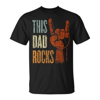 This Dad Rocks Rock N Roll Metal Geschenk Fürater T-Shirt - Geschenkecke