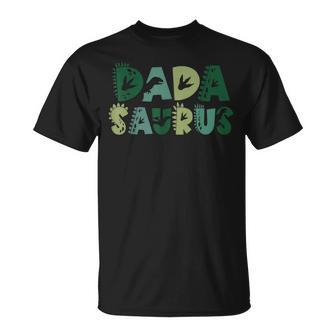 Dada Saurus Dad Dinosaur Three Rex Birthday Boy Girl Family T-Shirt - Thegiftio