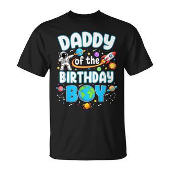 Daddy Of The Birthday Boy Astronaut Family Space Planets T-Shirt - Thegiftio UK