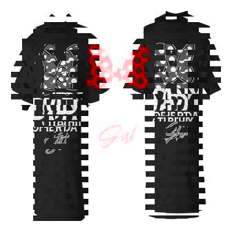 Daddy Of The Birthday Girl Cute Pink Bow Family Matching T-Shirt | Seseable UK