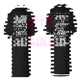 Daddy Of The Birthday Girl Family Pink Coquette Bow T-Shirt | Mazezy