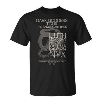 Dark Goddess Tour Nyx Lilith Hecate Morrigan Snake T-Shirt - Monsterry