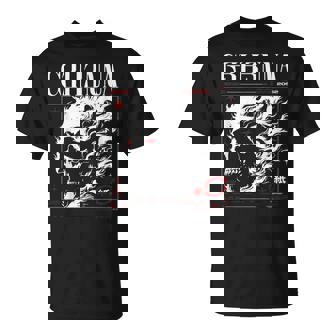 Dark Gothic Black And Red Skull Emo Y2k Grunge Streetwear T-Shirt | Mazezy