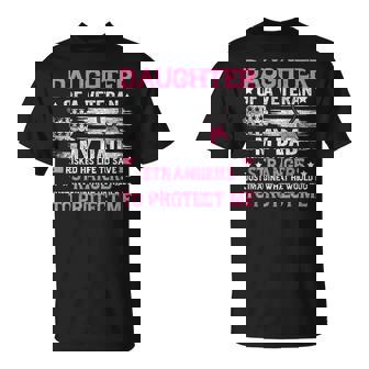 Daughter Of A Veteran Fathers Day Veteran Dad Daughter T-Shirt | Seseable FR