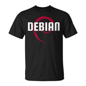 Debian Betriebssystem Linux Tux Plugin Programmierer T-Shirt - Geschenkecke