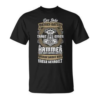 Derohn Meines Gottes Trägt Einen Hammer Wikinger Odin T-Shirt - Geschenkecke