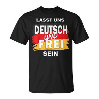Deutsch Und Freiein Deutsch Frei Deutscher Politik T-Shirt - Geschenkecke
