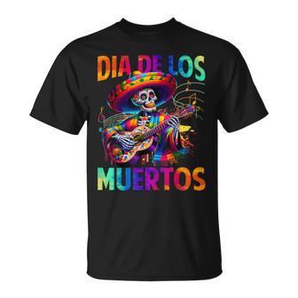 Dia De Muertos Skeleton Playing Guitar Day Of The Dead Men T-Shirt - Thegiftio UK