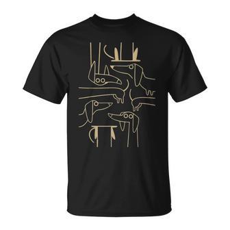 Dibujo De Línea Minimalista Divertido Perroalchicha Perroalchicha Camiseta unisex - Regaloses