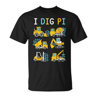 I Dig Pi Pi Day 314 Construction Trucks Toddler Boys T-Shirt - Thegiftio UK