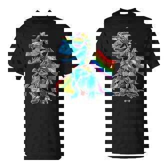 Dinosaur Gay Pride Lgbt Rainbow Flag Lgbtq T-Shirt - Thegiftio