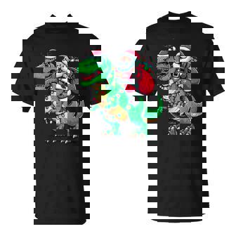 Dinosaure Père Noël T Rex Noël Cerf Enfants Garçons Filles T-Shirt - Cadeauxyz