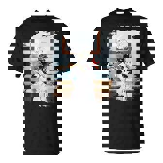 Dinosaurio T-Rex Cepillado De Dientes En El Baño Divertido Camiseta unisex - Regaloses