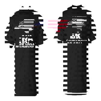 Distressed Patriotic USA Flag Enka North Carolina T-Shirt | Mazezy