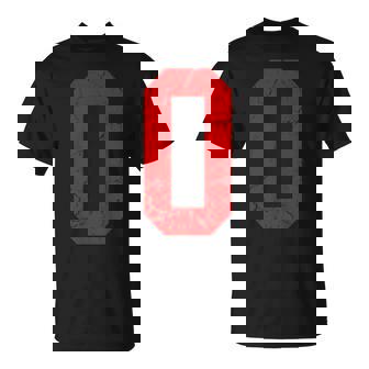 Distressed Red Number 0 Jersey Player Uniform 0 T-Shirt | Seseable CA