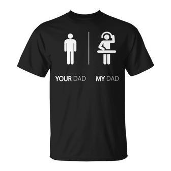Divertente Concritta In Inglese My Dad Is A Dj Idea Regalo Maglia A Manica Maglietta - Novitaregali