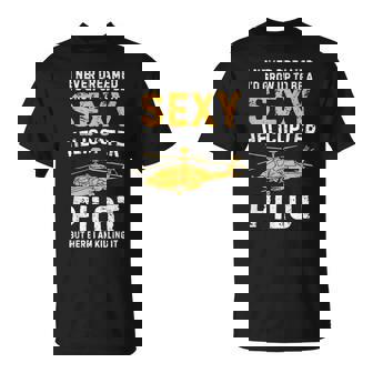 Divertido Arte Piloto De Helicóptero Para Hombres Y Es Amantes De Los Helicópter Camiseta unisex - Regaloses