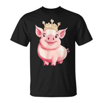 Divertido Cerdito Con Corona Para Los Amantes De Los Cerdos Coronados Camiseta unisex - Regaloses