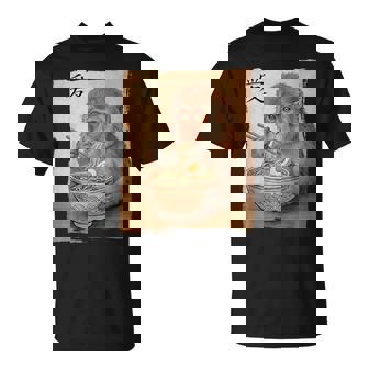 Divertido Macaco Japonés Comiendo Ramen Mono Kawaii Japonés Camiseta unisex - Regaloses