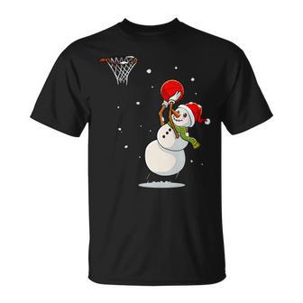 Divertido Muñeco De Nieve Baloncesto Navidad Pijama Navidad Niños Niños Manga Larga Camiseta unisex - Regaloses