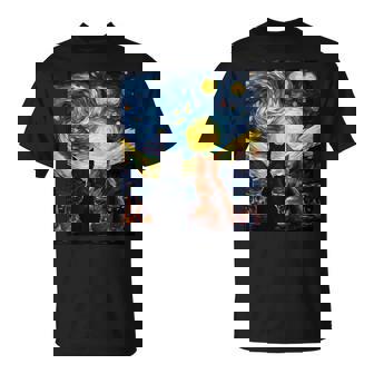 Divertido Parejas Gatos Amante Noche Estrelladaincentan Gogh Gato Camiseta unisex - Regaloses