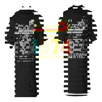 Divertidointage Edición Limitadaintage 1974 Cumpleaños Cuello Camiseta unisex - Regaloses