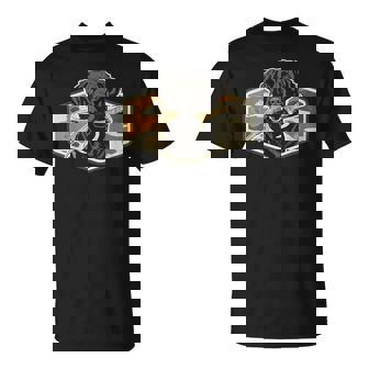 Dog Black Lab With Deer Antler Camouflage Hunting Season T-Shirt - Thegiftio