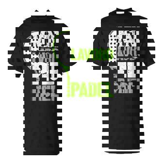 Donna Padel Tennis Meno Lavoro Più Padel Divertente Padelista Con Collo A Maglietta - Novitaregali