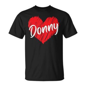 Donny Personalized Name I Love Donny Heart Vintage T-Shirt - Thegiftio