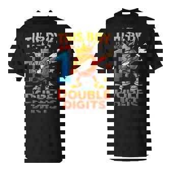 Double Digits Basketball Birthday Boy 10 Year Celebration T-Shirt | Seseable UK