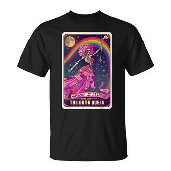 Drag Queen Gay Pride Tarot Card Skeleton Pride Flag Lgbtq T-Shirt - Thegiftio UK