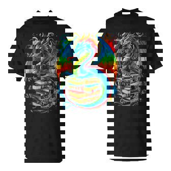 Dragon Reading Colorful Fantasy Book Lover T-Shirt | Seseable FR