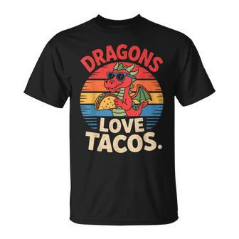 Dragons Love Tacos Food Fun For Fantasy Fans T-Shirt - Thegiftio UK
