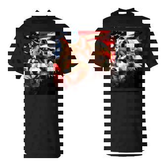 Drapeau Américain 2024 Loup Aigle À Tête Blanche Amoureux Du Nouvel An T-Shirt - Cadeauxyz