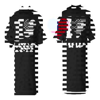 Drapeau Usa Cœur I Love Trump T-Shirt - Cadeauxyz