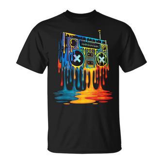 Dripping Paint Boombox 80S 90S Old School Hip Hop T-Shirt - Thegiftio UK