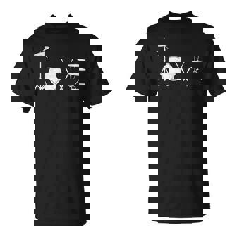 Drummer Love グラフィックドラムセット ドラミングミュージシャン ロックバンド Tシャツ - Kawaiitshirt