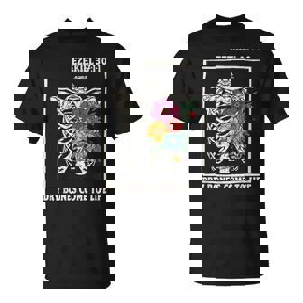 Dry Bones Come To Life Floral Skeleton Christian Bible Verse T-Shirt | Seseable UK