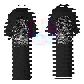 Dubstep Techno Cat Trippy DJ Turntable EDM Trip Hop Kitty Men Women T-Shirt | Mazezy