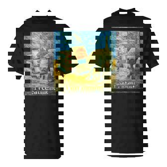 I Eat Cement 猫 ゴッホ 印象派 絵画 美学 Tシャツ - Kawaiitshirt